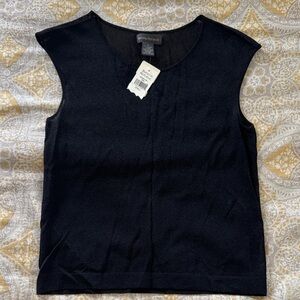Banana Republic Black Simmer Sleeveless Tank Top